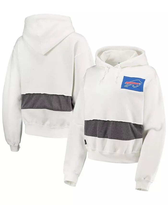 

Женский укороченный пуловер с капюшоном белого цвета Buffalo Bills Refried Apparel
