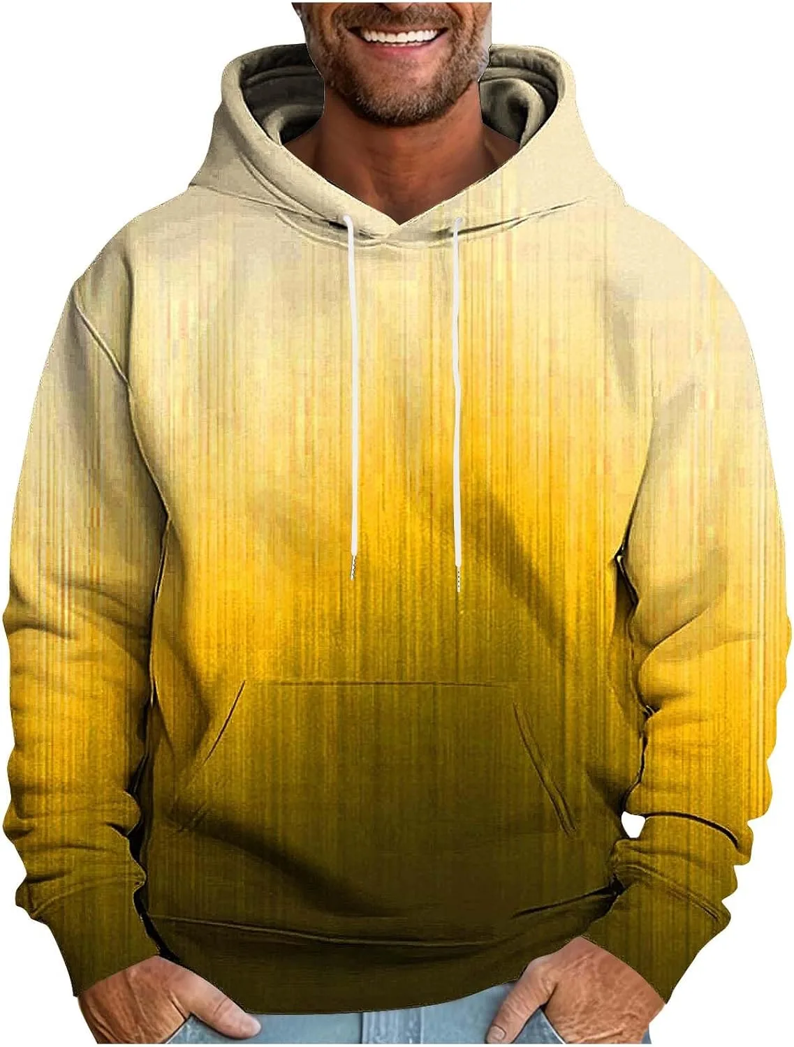 

Мужской худи с флисовой подкладкой, оверсайз, градиент