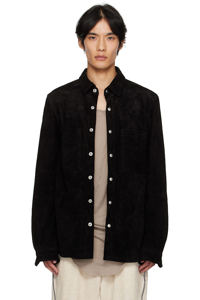 

Верхняя рубашка Concordians замшевая куртка Rick Owens, черный