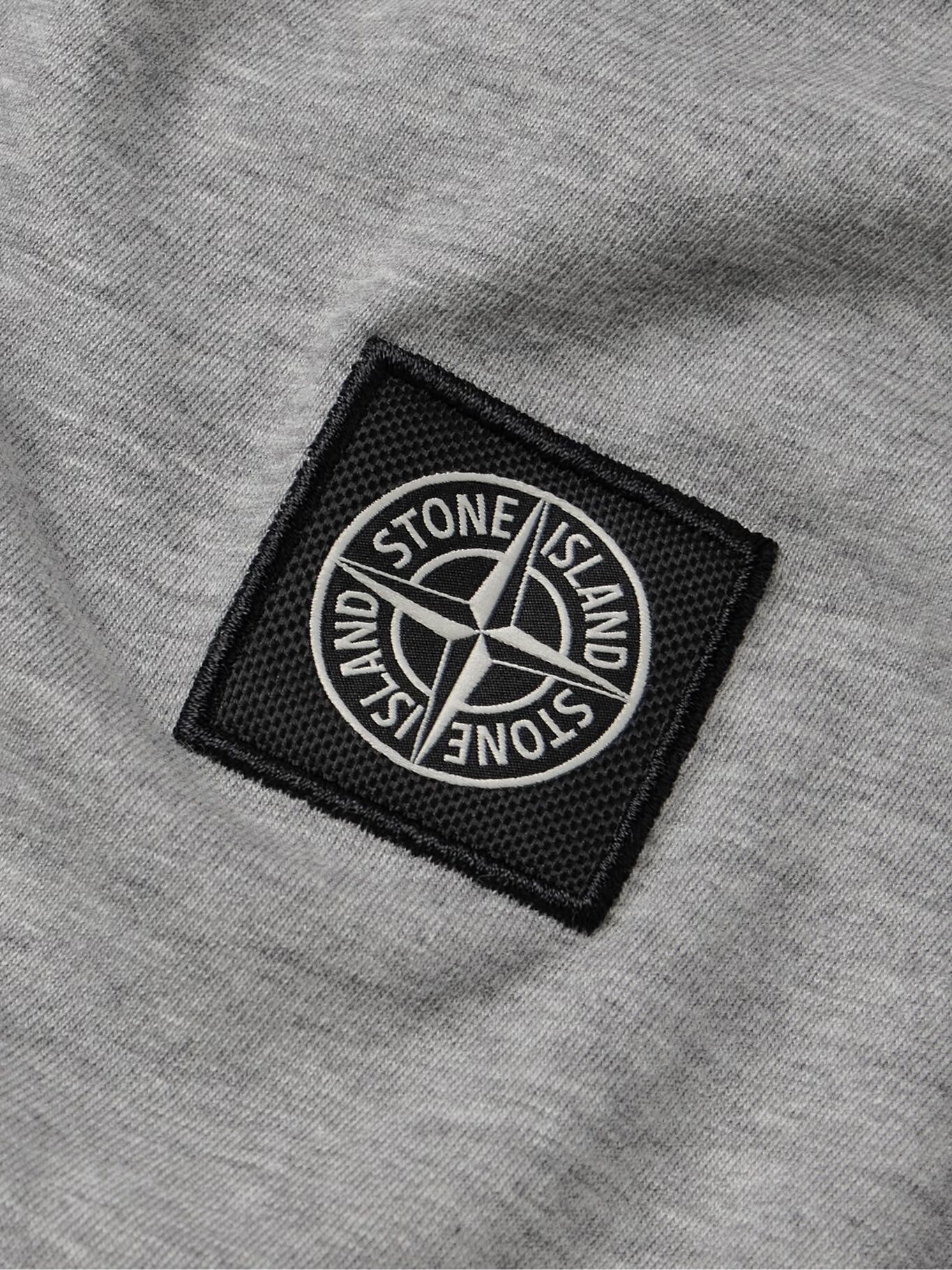 Футболка из хлопкового джерси с логотипом STONE ISLAND, серый — фото 2