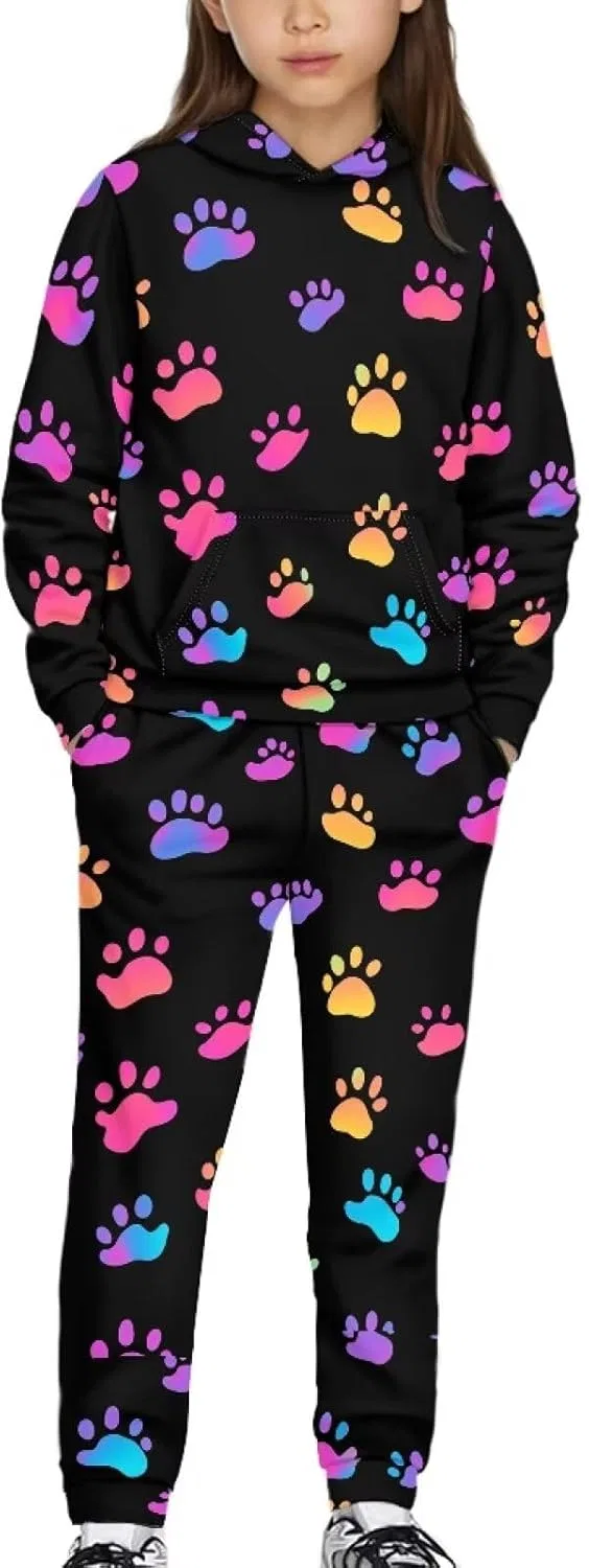 Детский спортивный костюм из флиса Upetstory, 2 предмета, Dog Paw Print