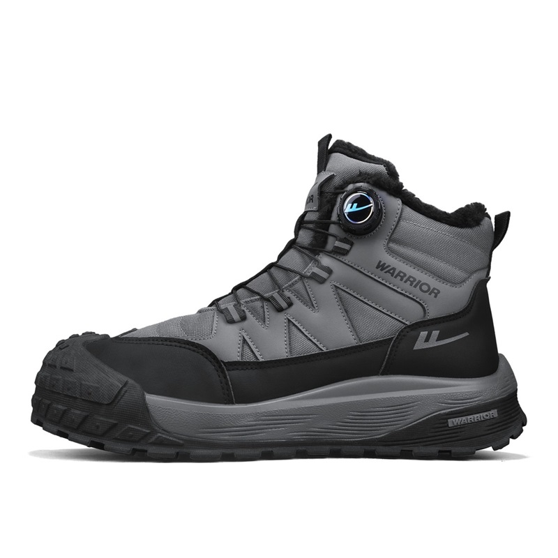

WARRIOR Текстильные высокие горные ботинки мужские, устойчивые к истиранию, с покрытием из синтетической кожи, серо-черные