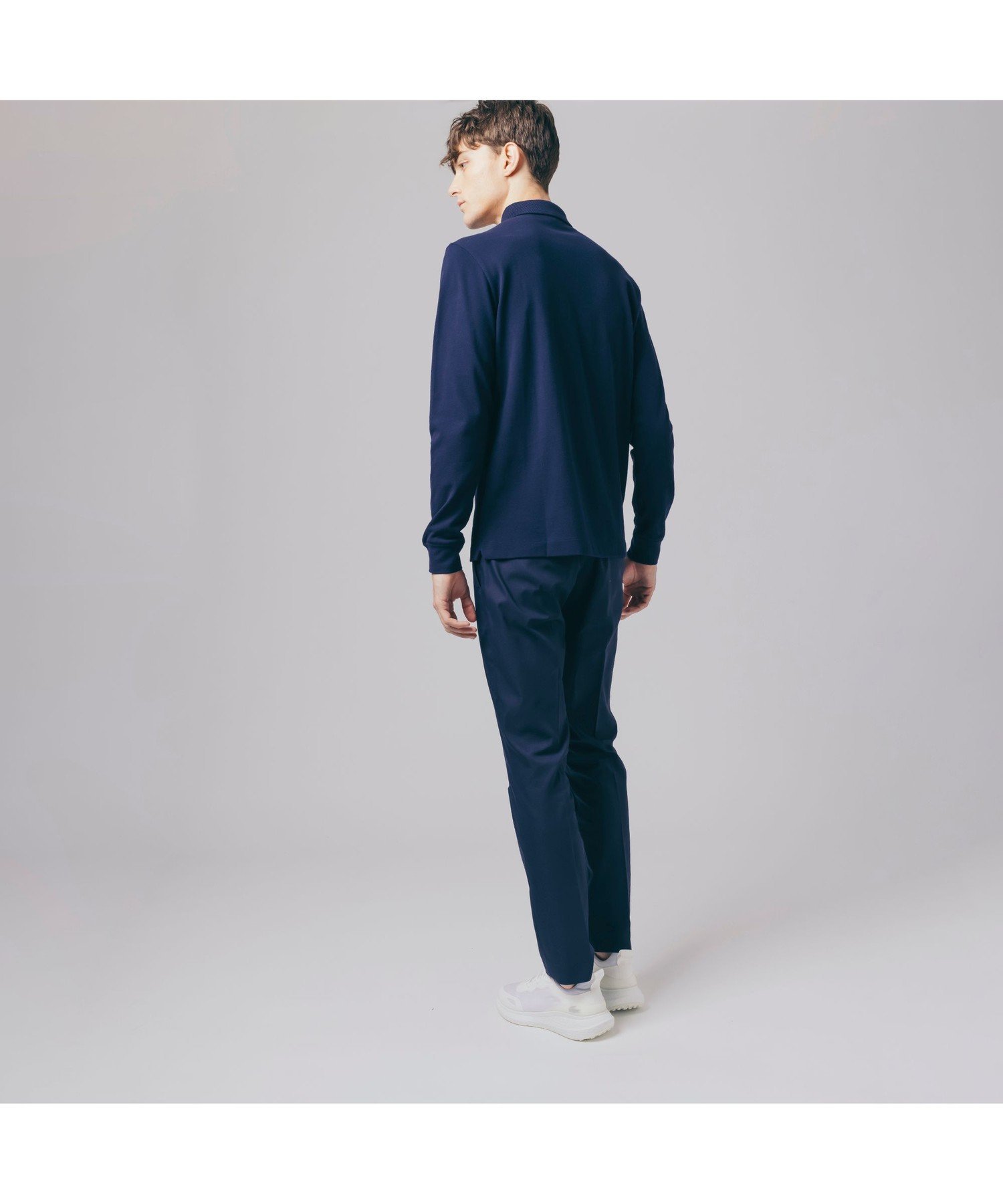 Рубашка-поло с длинными рукавами и планкой спереди LACOSTE, Navy — фото 3