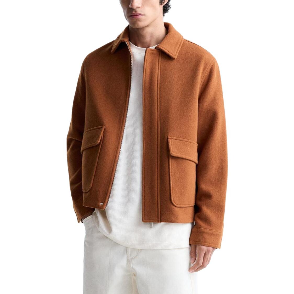 Куртка мужская полосатая/оранжевая Zara, оранжевый — фото 3