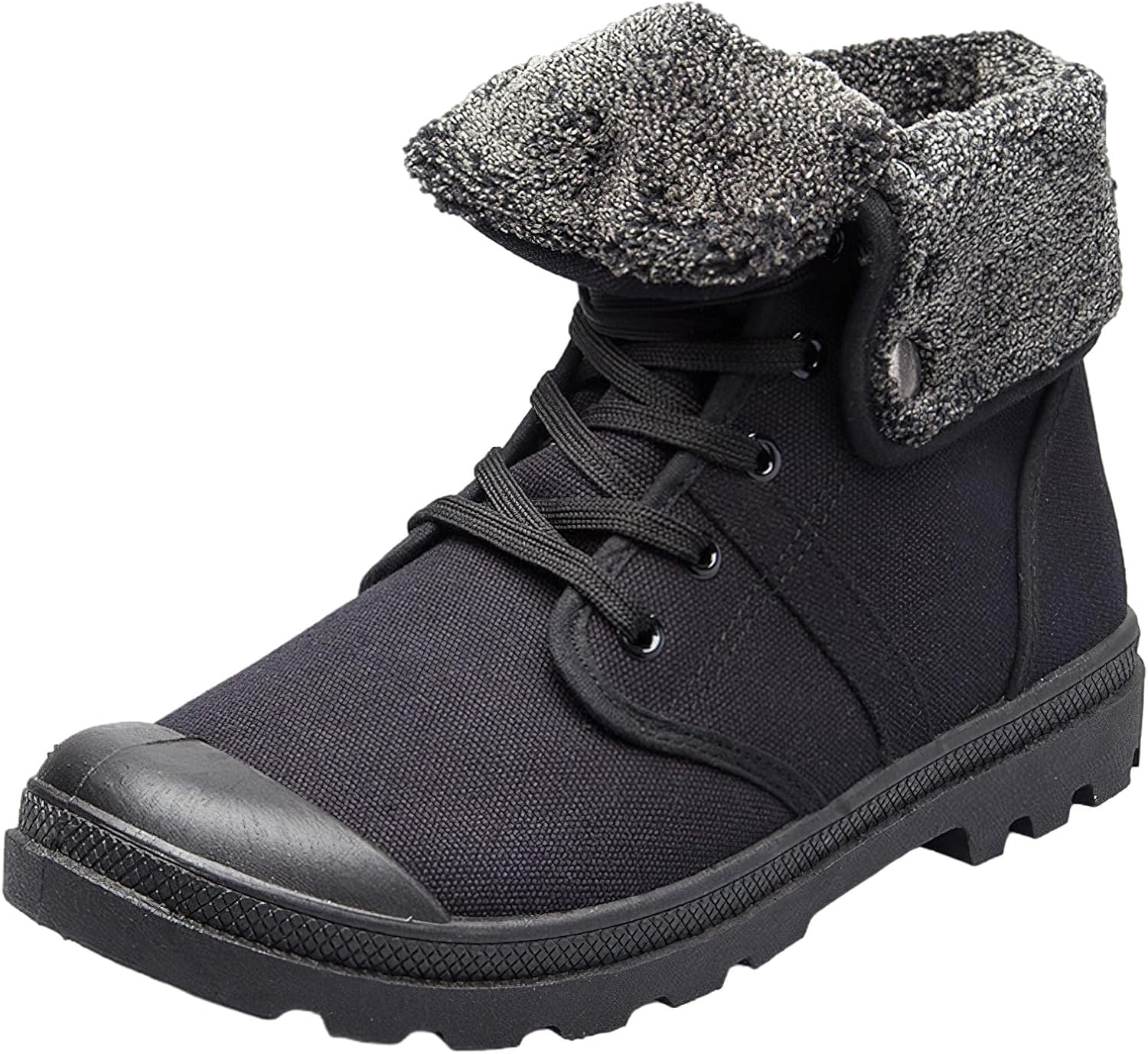 

Мужские модные зимние ботинки из парусины с подкладкой из искусственного меха, на шнуровке, до щиколотки Jamron, черный