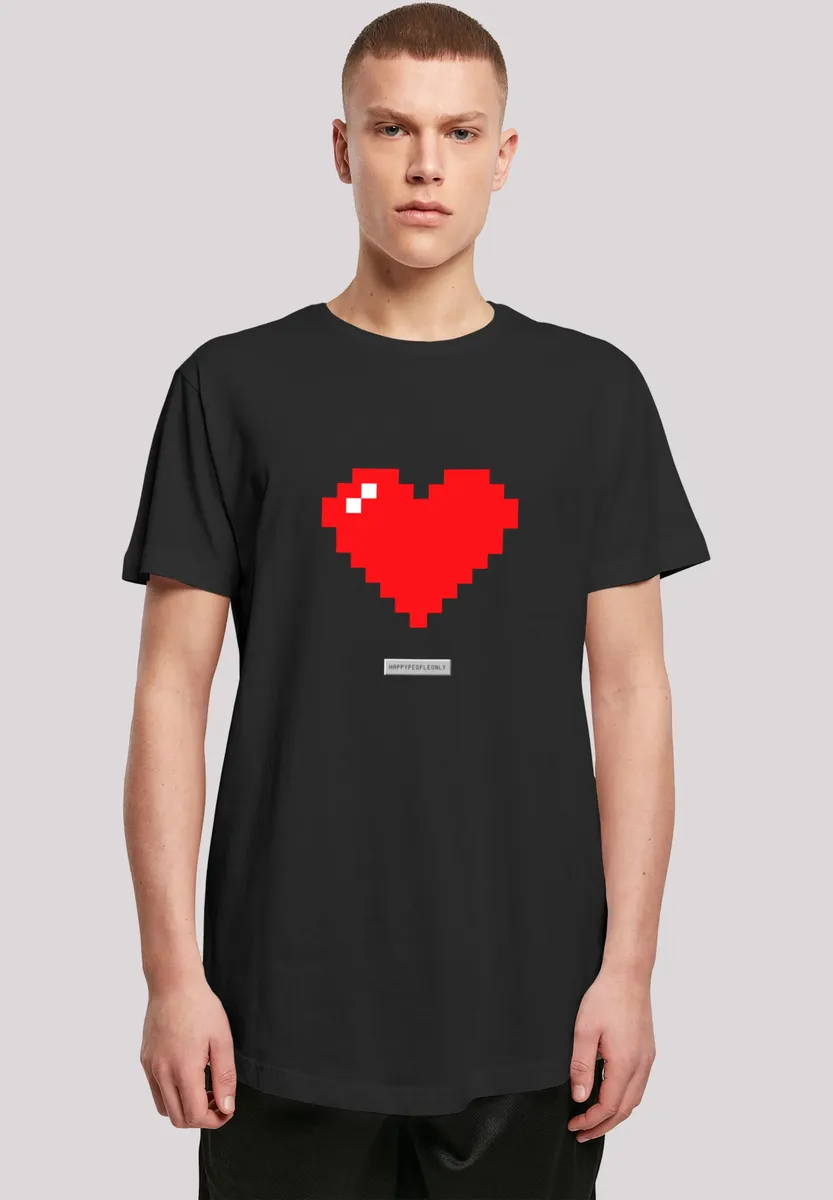 

Футболка F4NT4STIC "Pixel Heart Good Vibes Happy People", принт, черный