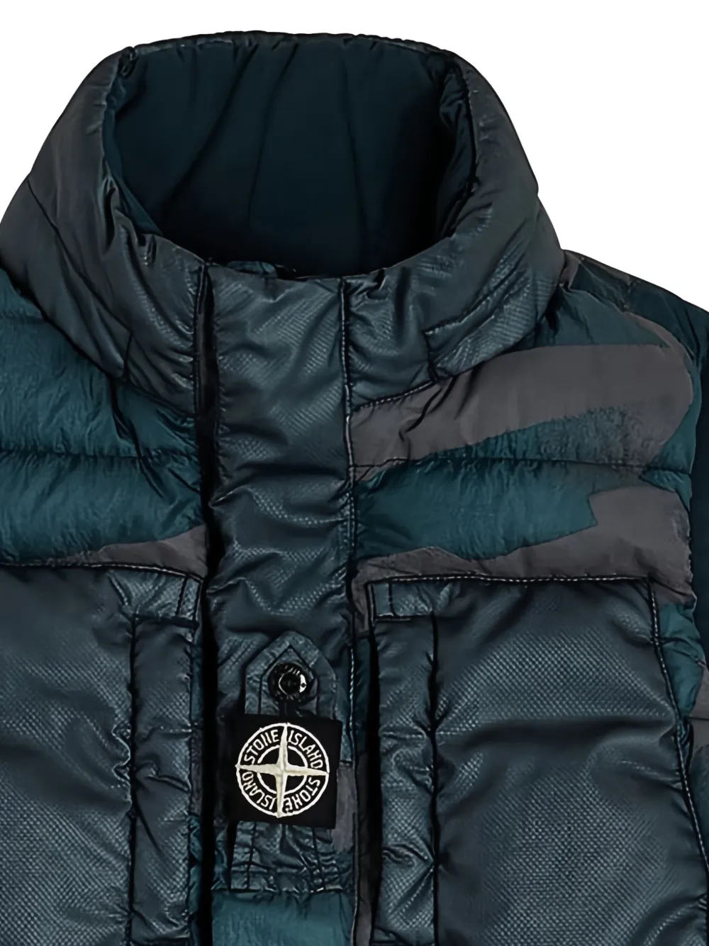 Камуфляжный стеганый жилет Stone Island Junior, синий — фото 2