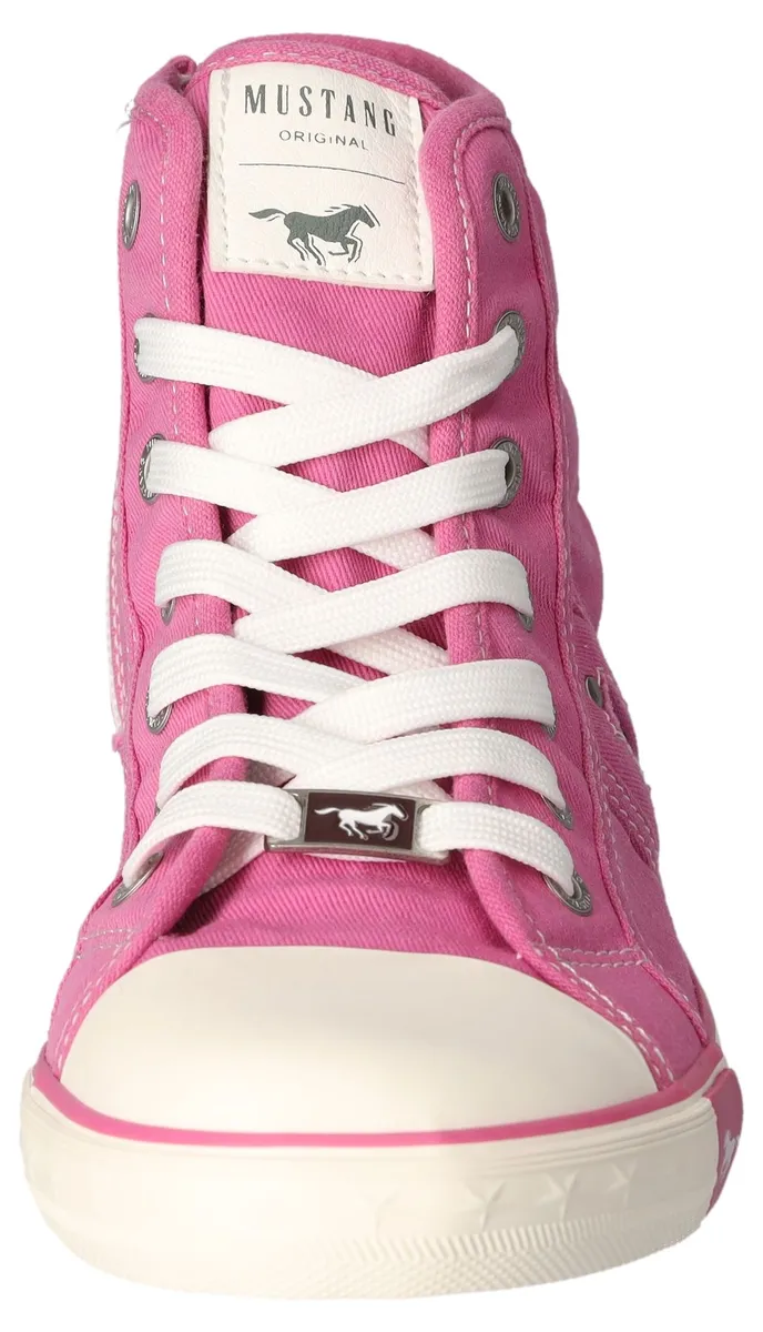 Кроссовки Mustang Shoes "Высокие кроссовки, повседневная обувь", высокие кроссовки, туфли на шнуровке с этикеткой на подошве, цвет Rose — фото 3