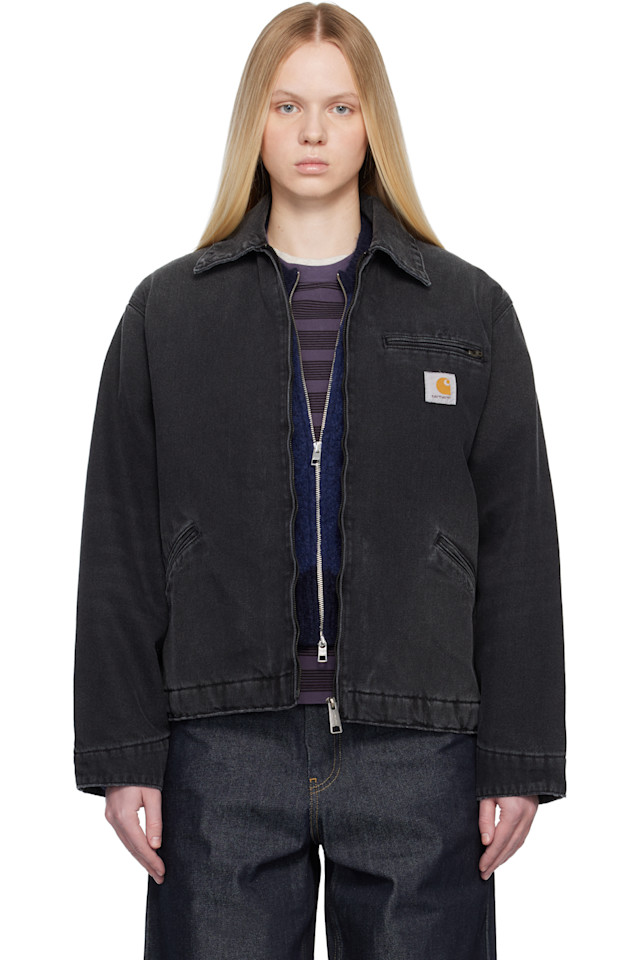 

Carhartt Work In Progress Черная джинсовая куртка Black OG Detroit