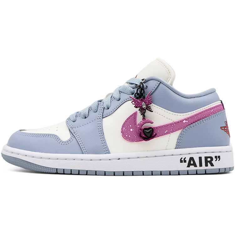 

Кроссовки Air Jordan 1 Vintage Basketball Shoes Women's Low-top White/pink/blue, синий/белый