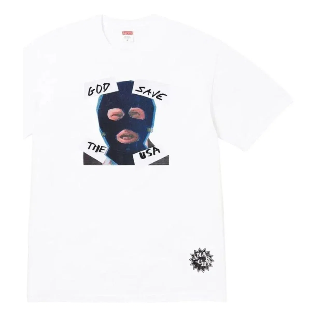 Футболка Supreme SS26 God Save Us, белая, SUP-SS26-162-WHT
