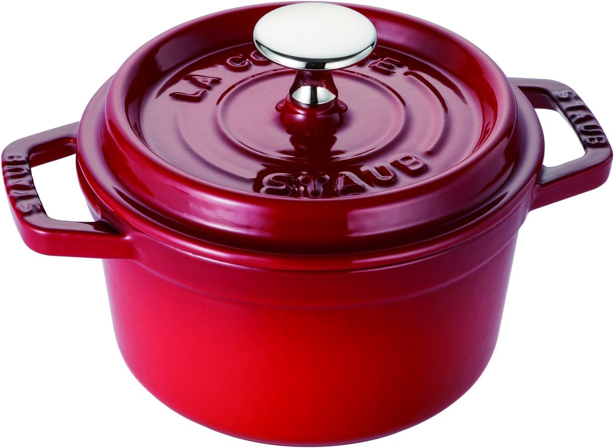 

Staub La Cocotte Round 40510-250 Pico Cocotte Round Cherry, 5,5 дюймов (14 см), маленький, литье для обеих рук, эмалированная кастрюля, совместимость с индукционной индукцией, аутентичный японский продукт