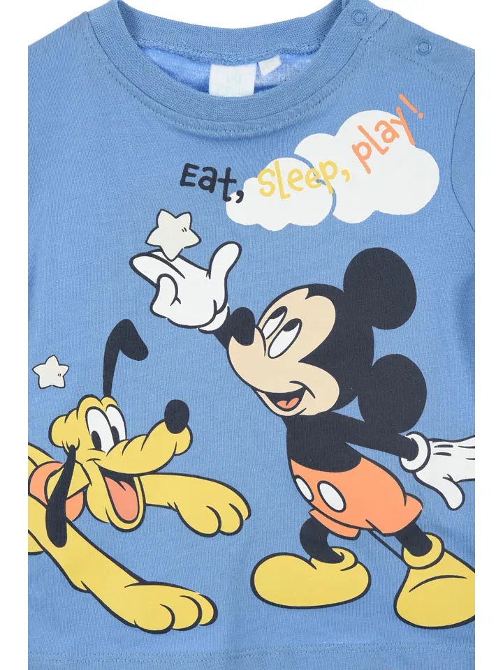 Пижама хлопковая Disney Mickey Mouse, синий/белый — фото 4