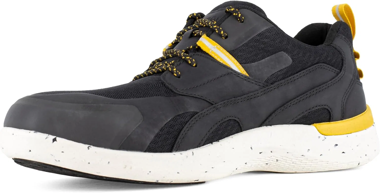 Мужские рабочие строительные ботинки Rockport Truflex Fly Blucher, 2-Black And Gold — фото 4