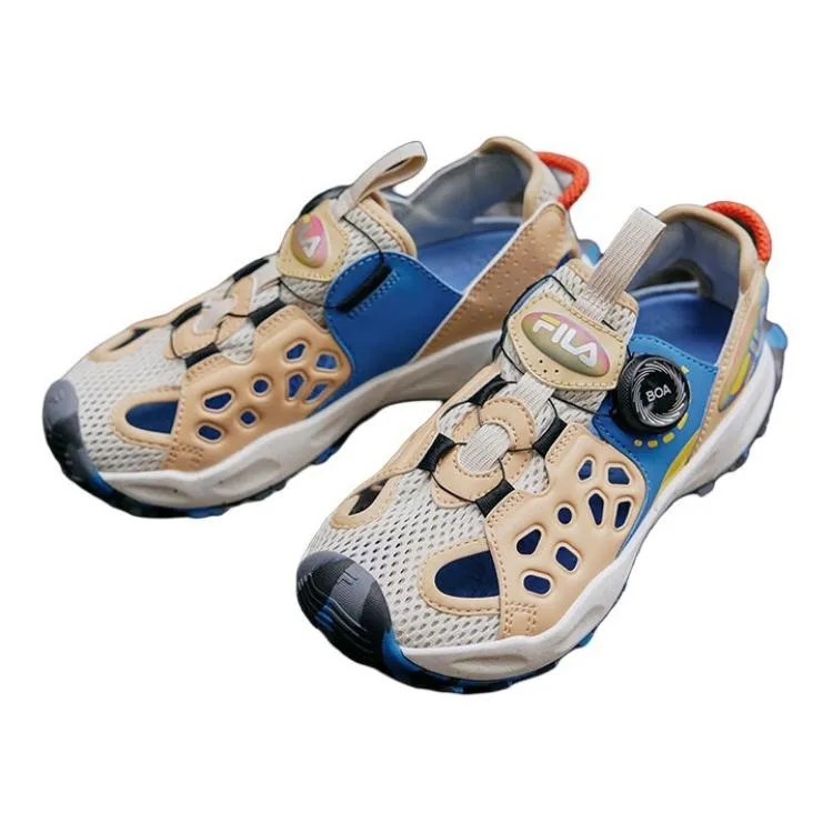FILA KIDS Детские сандалии с противоскользящей подошвой, устойчивые к истиранию, дышащие, коричневые, для подростков — фото 4