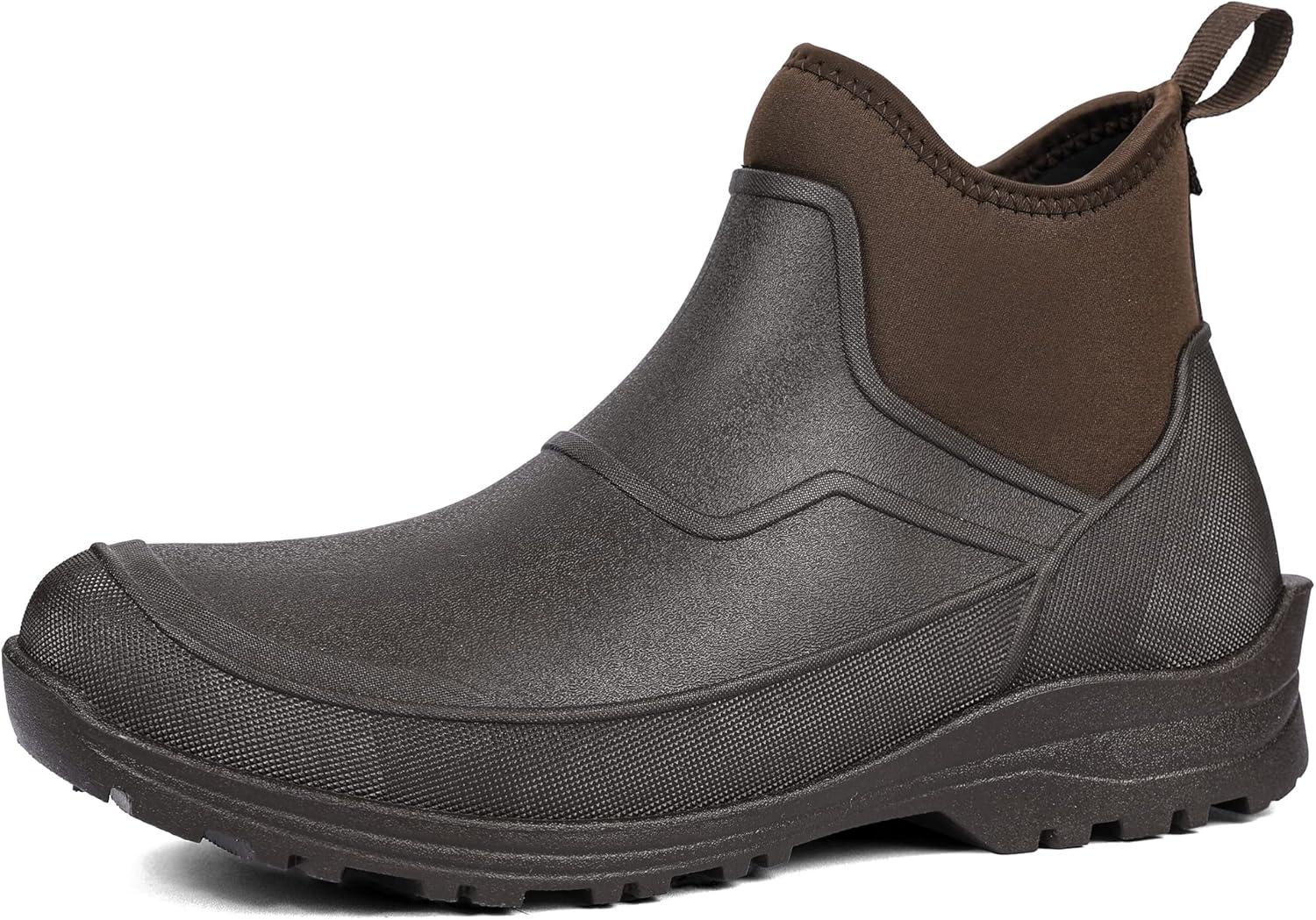 

Мужские водонепроницаемые нейлоновые ботинки DKSUKO, прочные утепленные резиновые ботинки на молнии, уличная обувь для дождя, противоскользящие сапоги от грязи, темно-коричневый