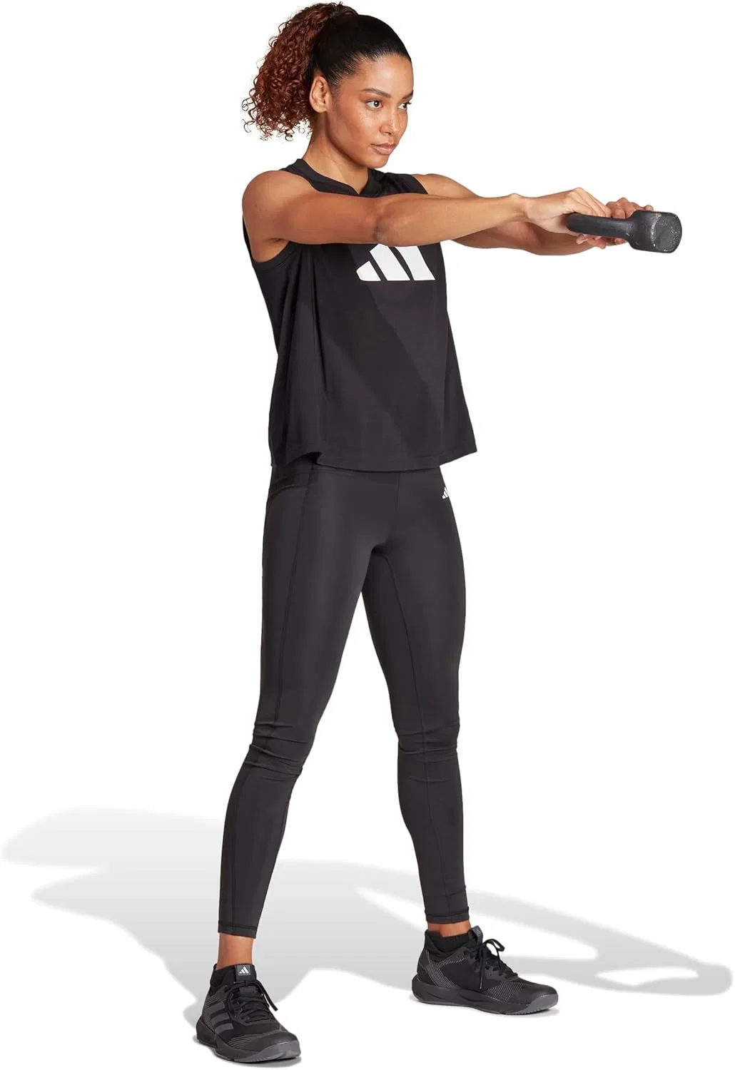 Топ для тренировок adidas, Black/White — фото 4