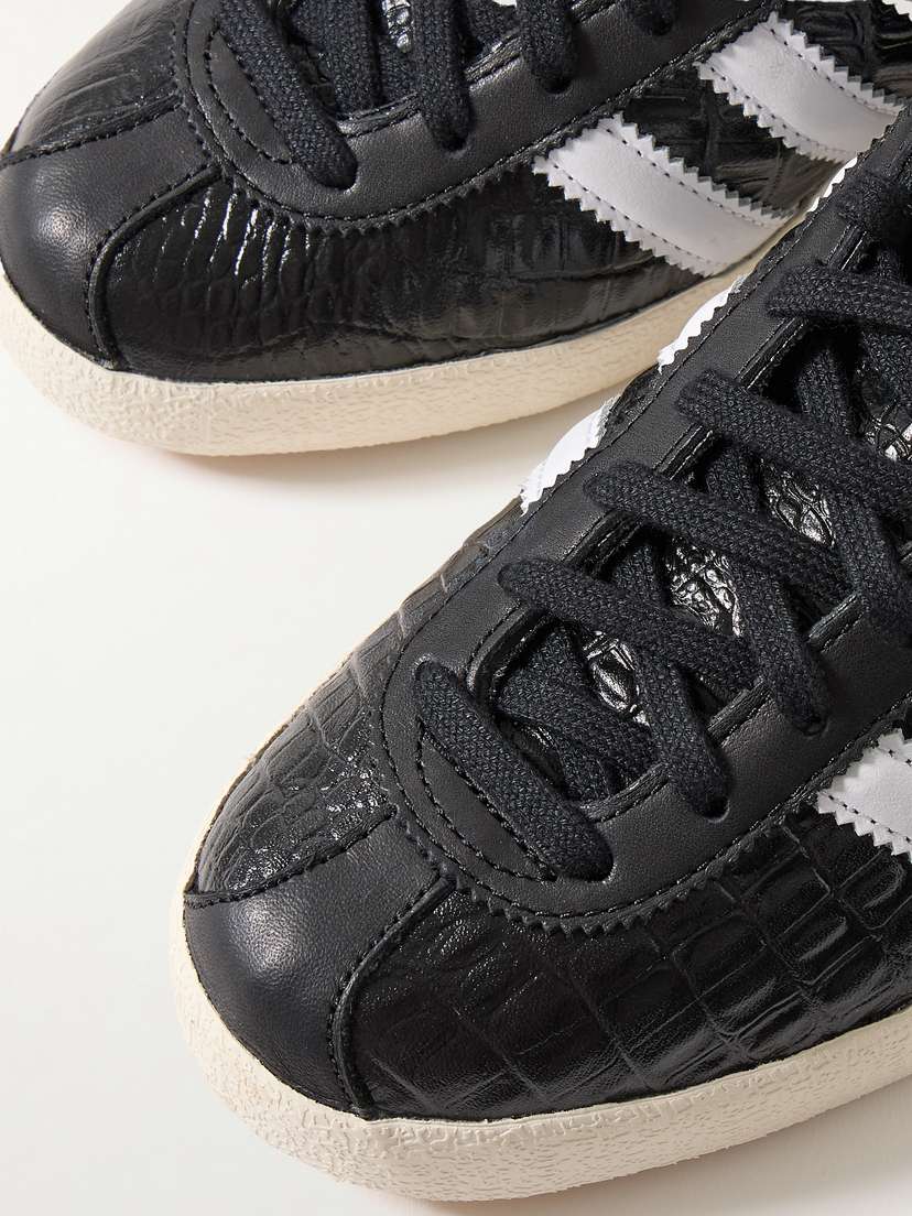 Кроссовки Blanc из глянцевой кожи с крокодиловым эффектом Adidas Originals, черный — фото 4