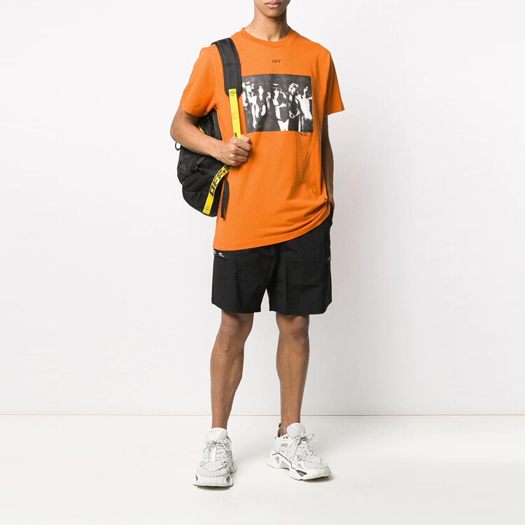Футболка с изображением аэрозольной краски Off-White, оранжевый — фото 2