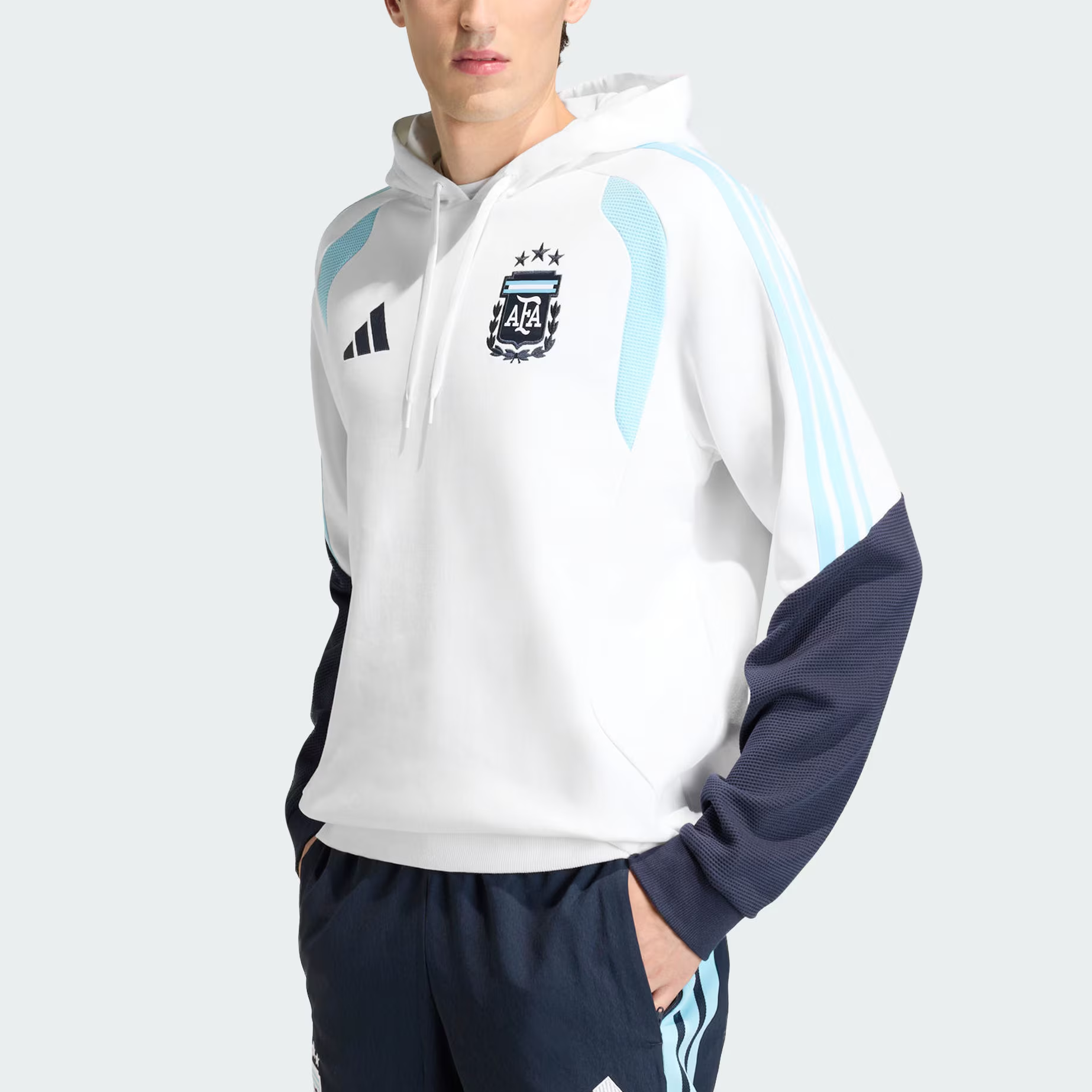 Футболка Argentina 26 TIRO SWEAT AFA мужская Adidas, белый/синий/голубой — фото 3
