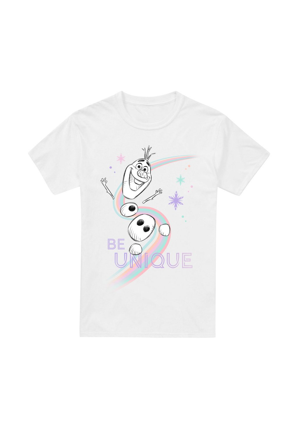 

Футболка с принтом FROZEN BE UNIQUE RAINBOW WITH OLAF Disney, белый