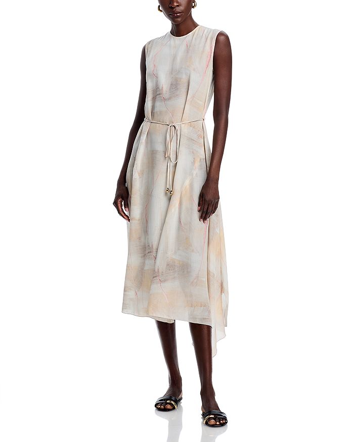 

Поясное платье миди Fabiana Filippi, коричневый/бежевый