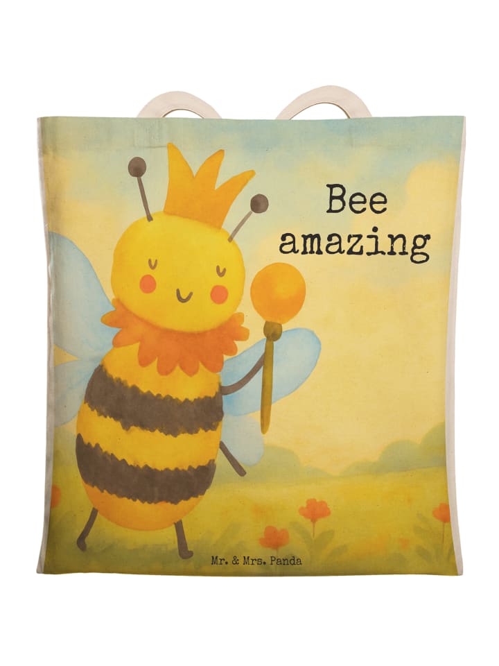 

Mr. & Mrs. Panda Сумка-шоппер с изображением пчелы и короля и надписью белого цвета