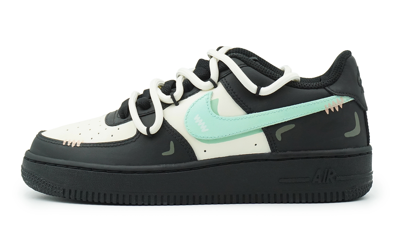 

Кроссовки Nike Air Force 1 Skateboard Shoes Unisex Low-Top Black White Green