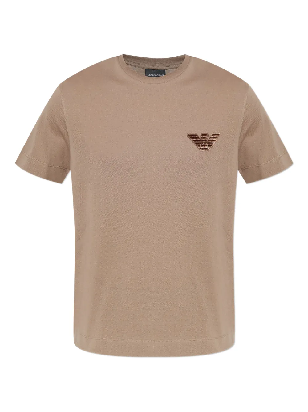 

Футболка из хлопка с нашивкой «Орел» EMPORIO ARMANI, нейтральный