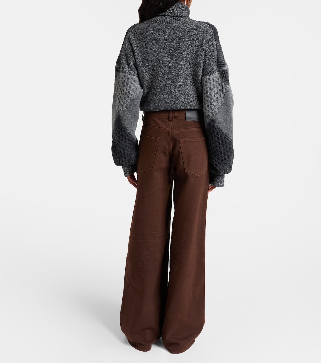 Джинсы с низкой посадкой и широкими штанинами Stella McCartney, Brown Wash — фото 3
