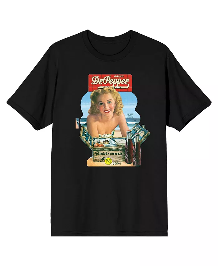 

Мужская винтажная рекламная черная футболка с коротким рукавом, размер M Dr. Pepper, черный