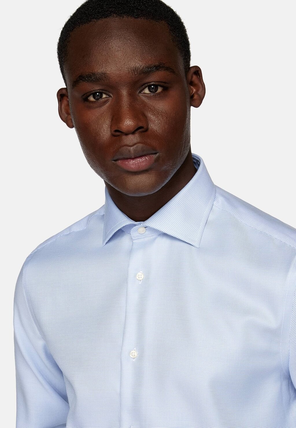 

Официальная рубашка ULTIMATE NON IRON SLIM FIT HOUNDSTOOTH DOBBY Boggi Milano, светло-голубой