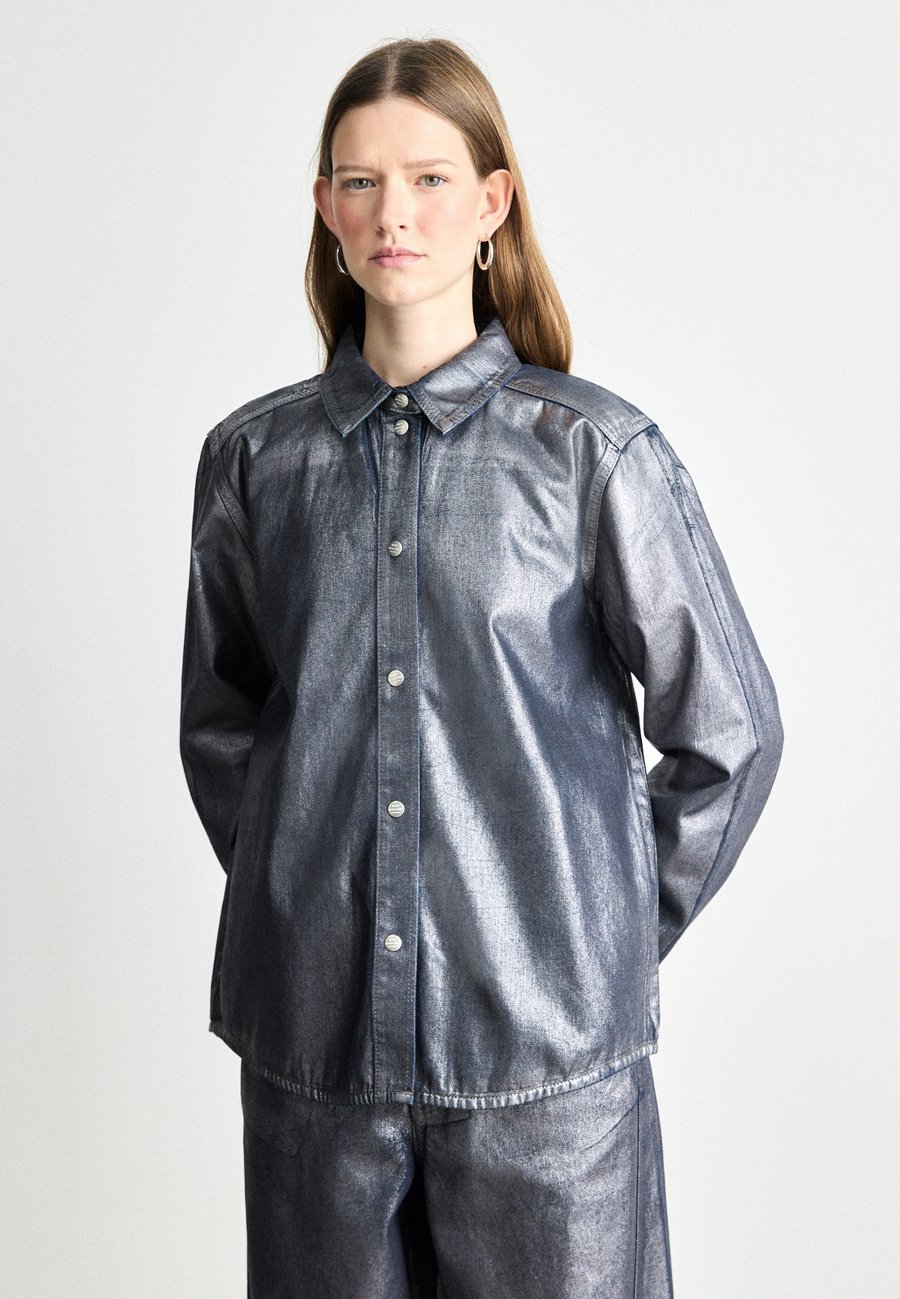 

Блуза Mads Nørgaard METALLIC CALVA SHIRT, Vintage Blue/Gun Metal/Gunmetal