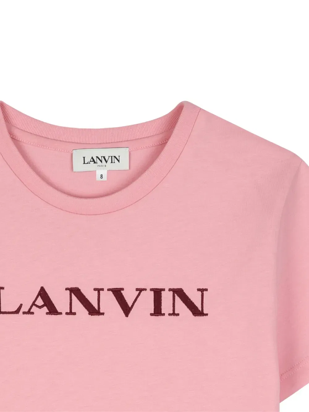 Футболка с вышитым логотипом Lanvin Enfant, розовый — фото 3