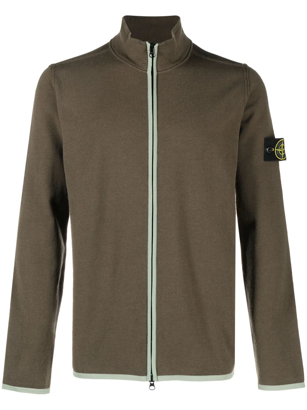 

Толстовка на молнии с логотипом Compass Stone Island, зеленый
