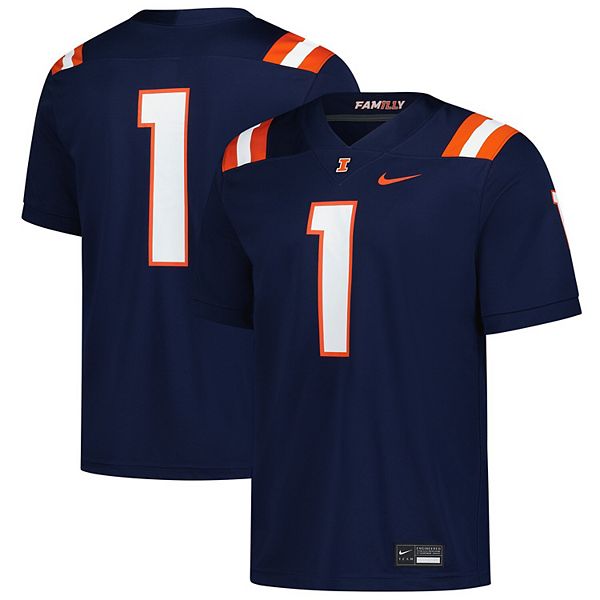 

Мужская реплика игровой футболки #1 navy illinois fighting illini untouchable Nike
