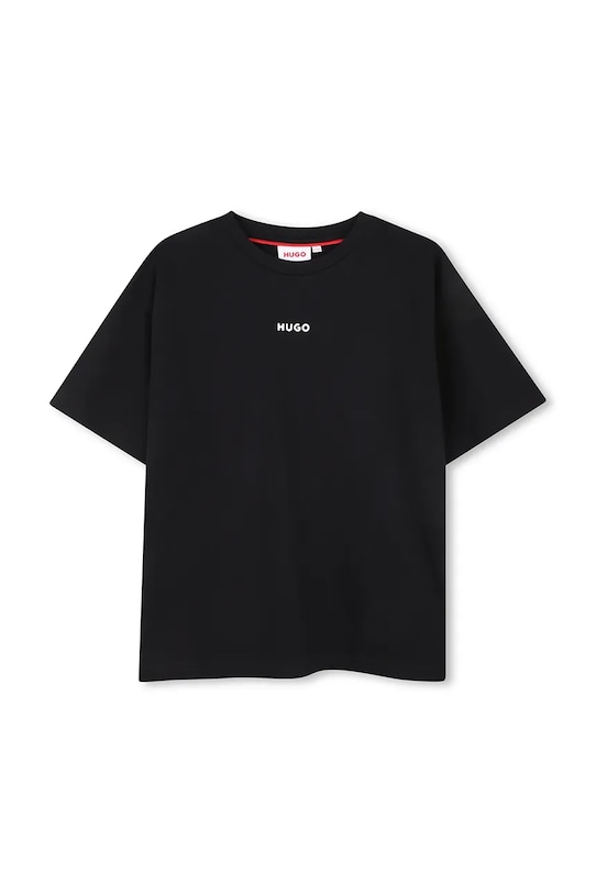 

Детская хлопковая футболка Hugo, черный