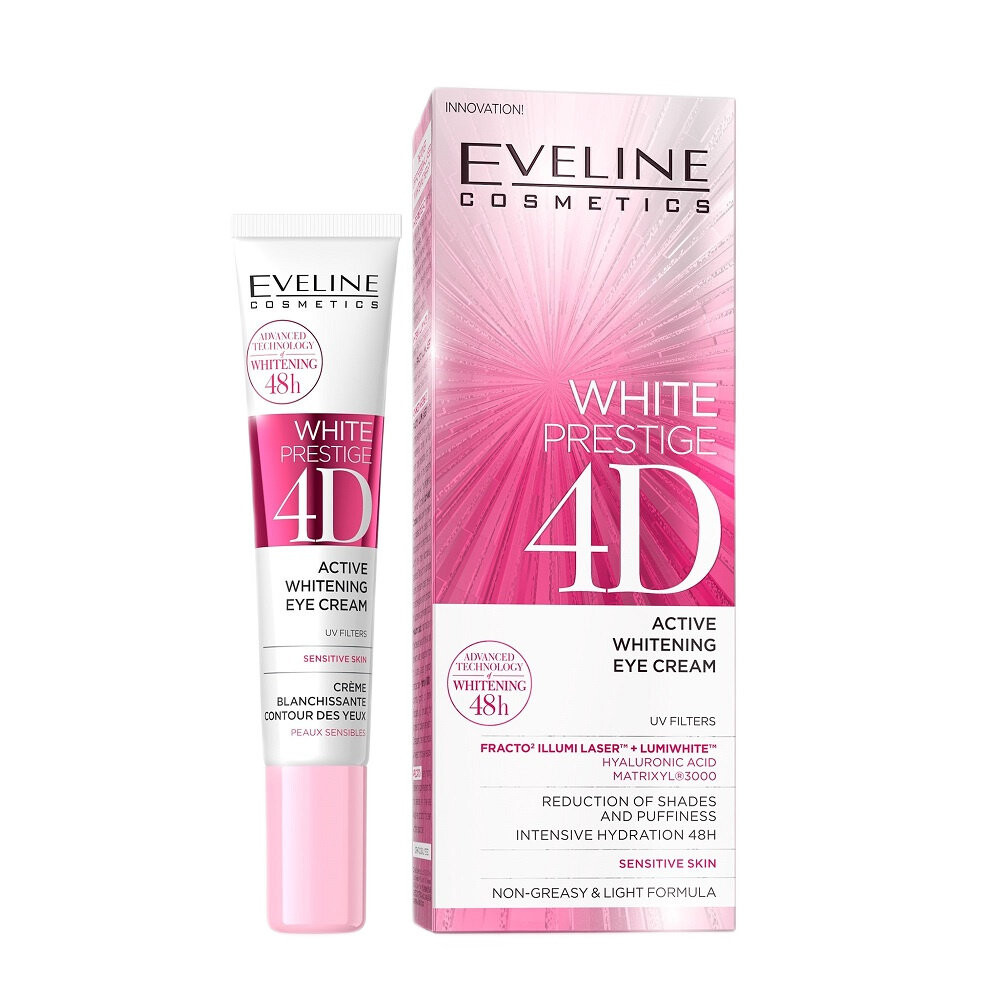 

Eveline Cosmetics, White Prestige 4D Whitening Eye Cream, Отбеливающий крем для глаз, 20 мл