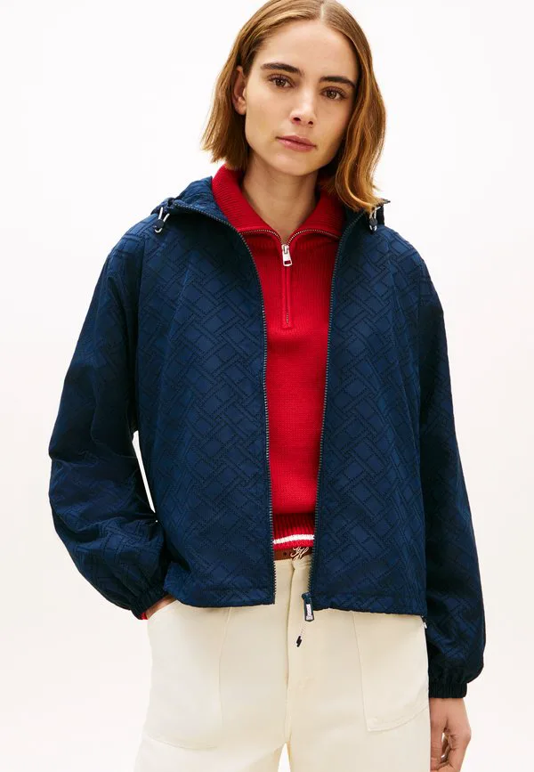 Летняя ветровка с капюшоном и принтом флага Tommy Hilfiger, Dark Night Navy