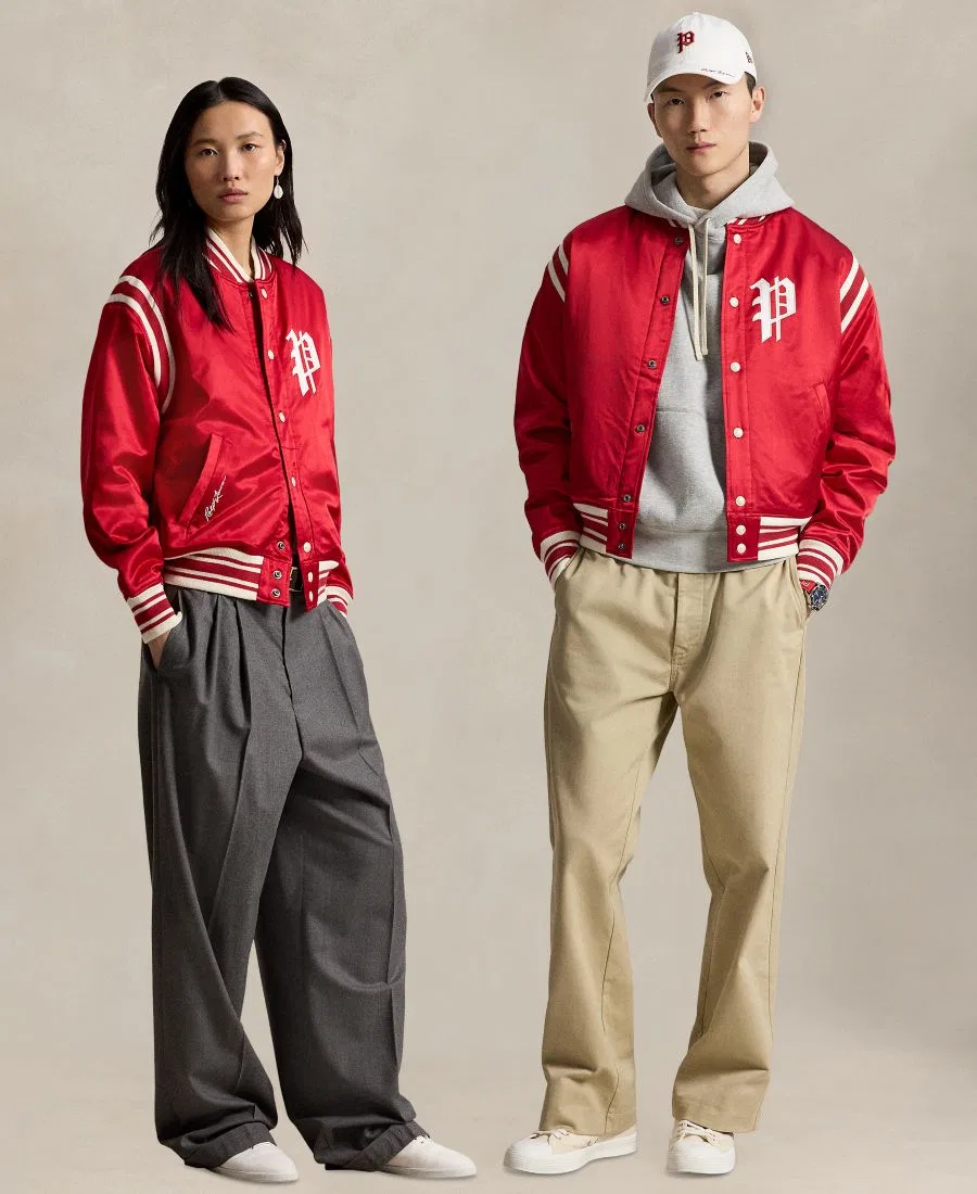 Мужская полосатая бейсбольная куртка "Филадельфия Филлис" Polo Ralph Lauren, красный — фото 2