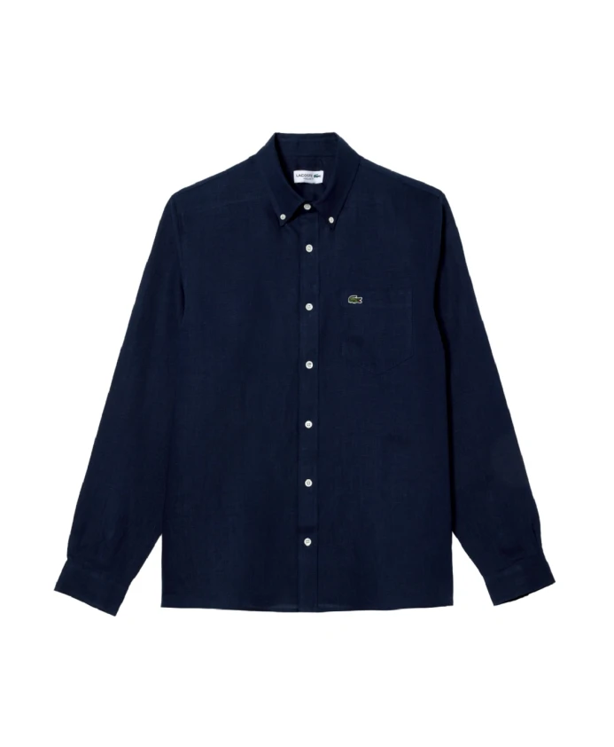 

Льняная рубашка Lacoste, синий