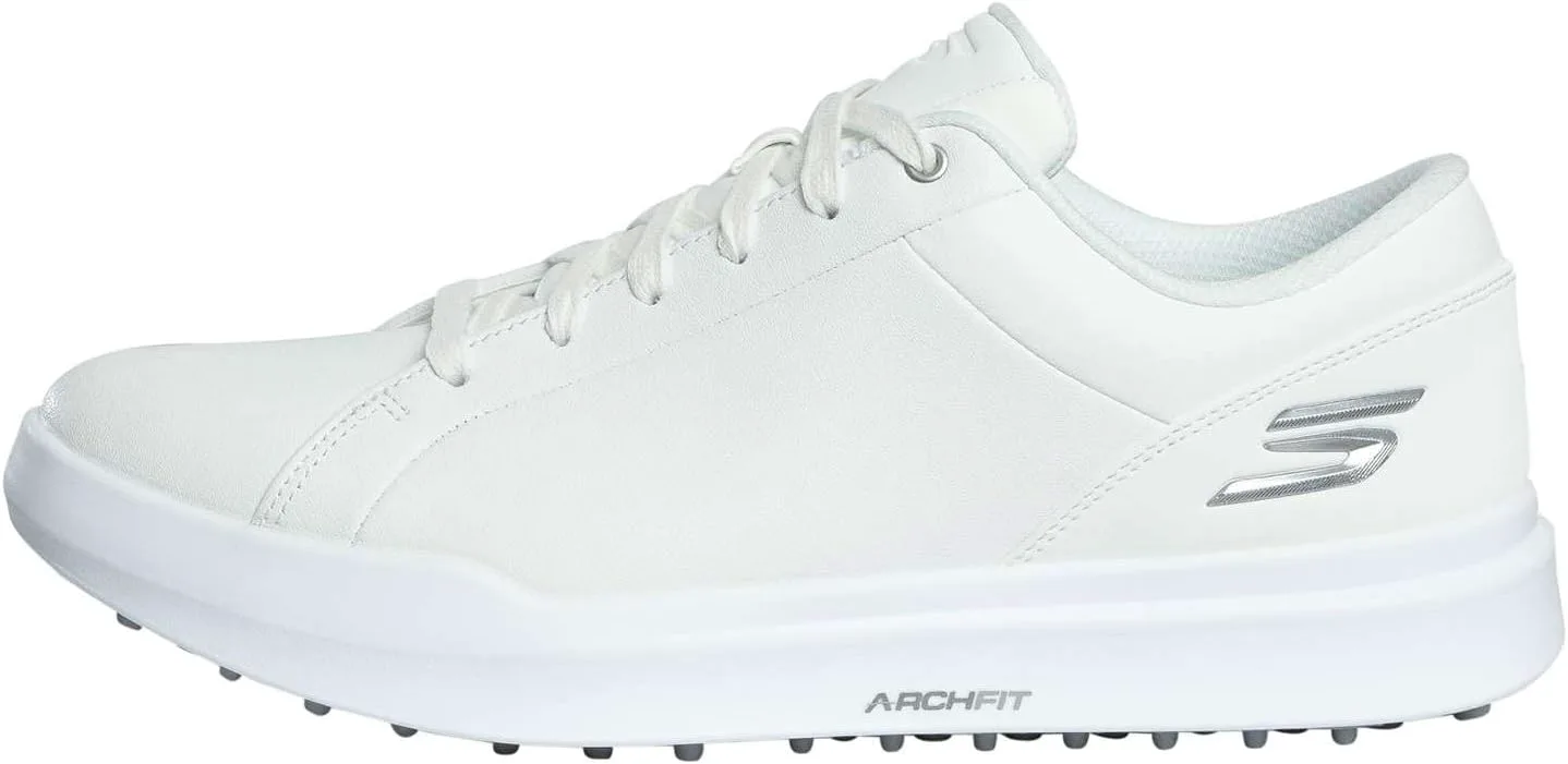 Мужские гольф-кроссовки Skechers Drive 6 с арочной поддержкой, из кожи, свободная посадка, без шипов, белый — фото 2