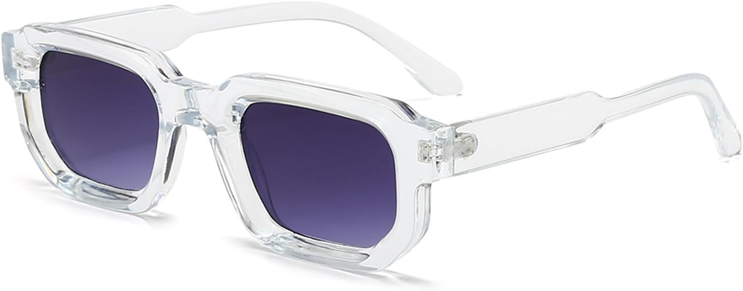 

Солнцезащитные очки в стиле ретро прямоугольной формы для мужчин и женщин. Модные солнцезащитные очки в маленькой квадратной оправе с толстой рамкой в ​​стиле 90-х. Винтажные очки SUNBSR, Clear/Gradient Gray