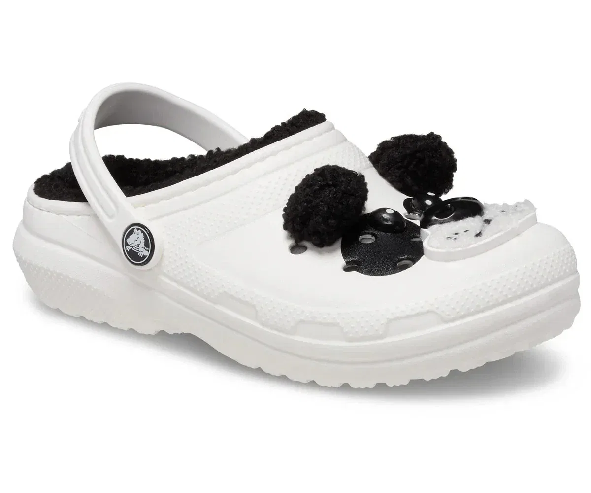 Crocs ClassicLined IAM Panda 210395-0WX Clog Chalk Comfort Shoes UWU1001, белый