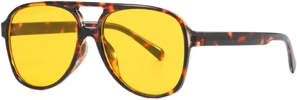 

Солнцезащитные очки с защитой UV400 | Увеличенная оправа, цветные линзы | Для женщин и мужчин, для занятий спортом на открытом воздухе и вождения DSVIGF, Leopard Yellow