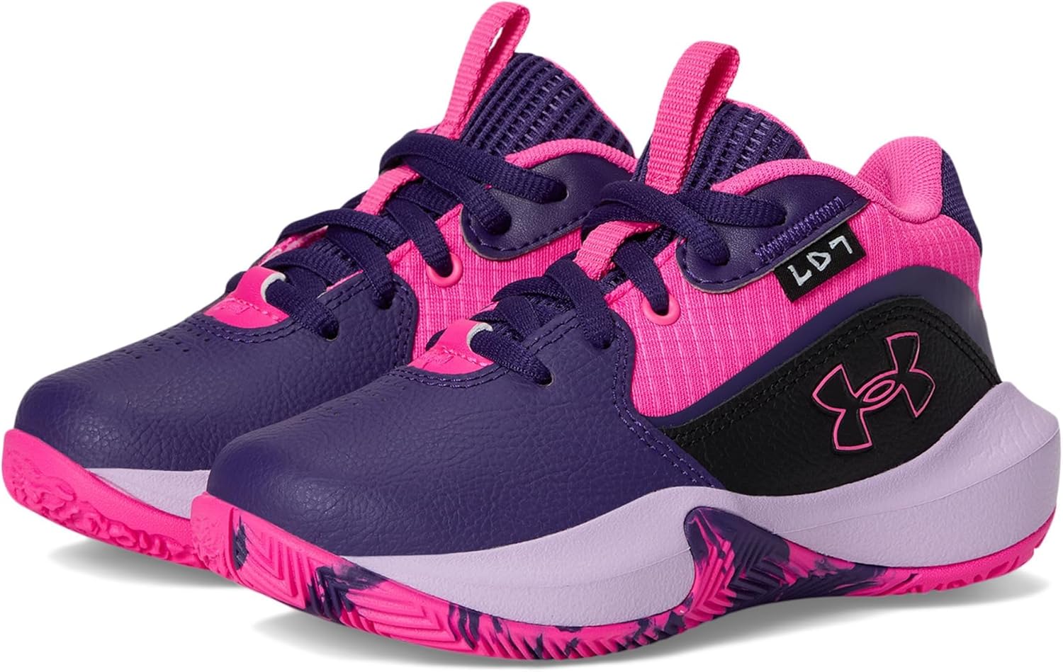 

Кроссовки для баскетбола Under Armour Unisex-Adult Lockdown 7, (500) Purple/Black/Rebel Pink