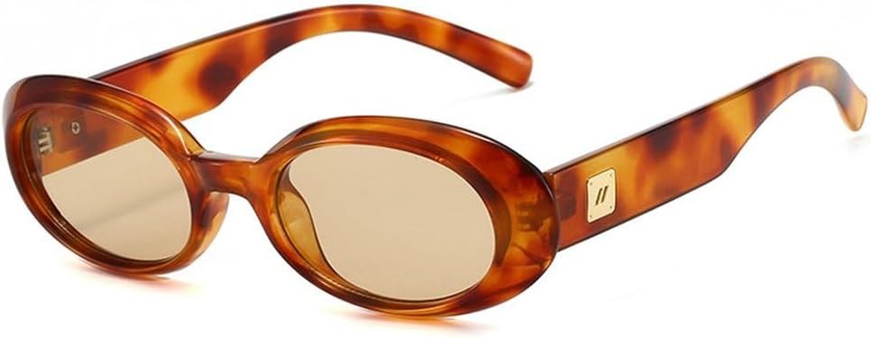 

Ретро-классические маленькие овальные солнцезащитные очки для женщин, модные, с линзами цвета шампанского, защита от УФ-излучения UV400, для мужчин, трендовые, с заклепками, в стиле панк SKFGNX, Amber Champagne