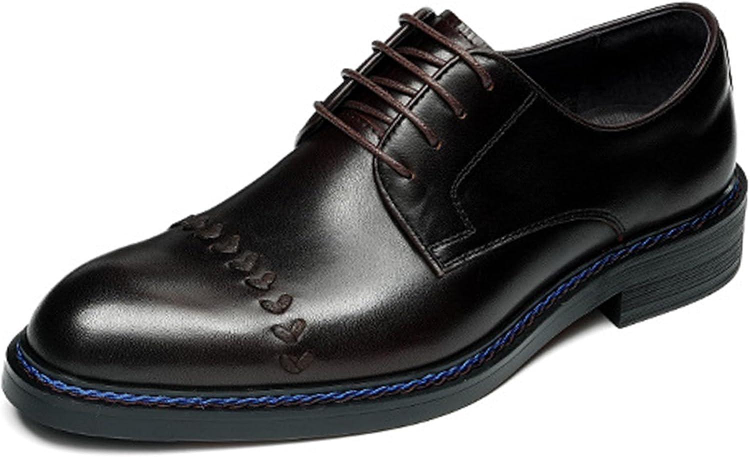 

Мужские классические деловые туфли дерби для мужчин с закрытым носком, гладкая кожа, качественное исполнение, формальные, для свадеб, офиса, повседневной носки 96176 Windhana, синий