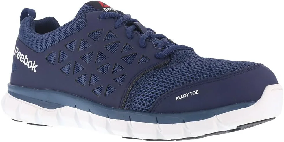 Мужские рабочие кроссовки Reebok Work Sublite Cushion с электрозащитным носком из сплава - черные, синий — фото 4