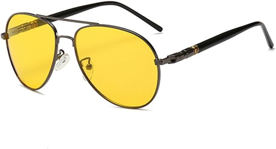 

Мужские фотохромные поляризованные солнцезащитные очки ночного видения в алюминиевом корпусе, женские поляризованные солнцезащитные очки для вождения, желтые KTUCN, 2 Gun